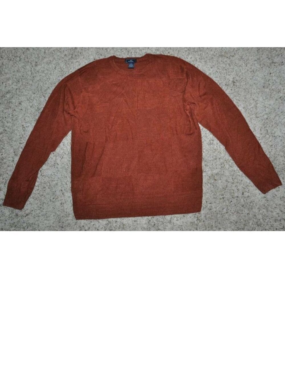 Dockers Sweater M Mens Red Long Sleeve Crewneck Square Pattern Soft Acrylic